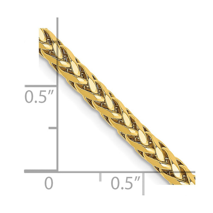 14k 3.1mm Semi-solid D/C Wheat Chain