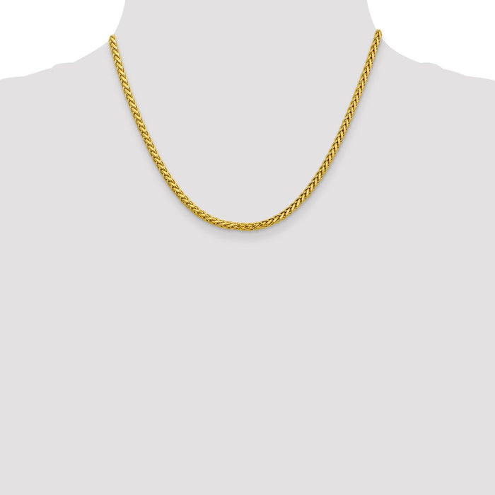 14k 3.1mm Semi-solid D/C Wheat Chain