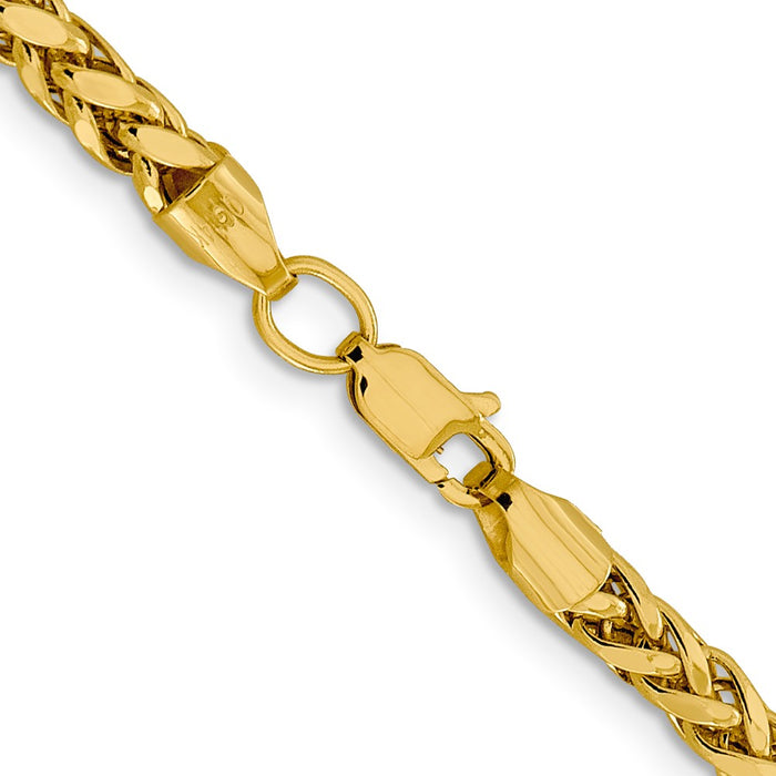 14k 3.7mm Semi-solid D/C Wheat Chain