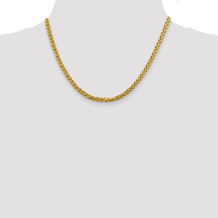 14k 3.7mm Semi-solid D/C Wheat Chain