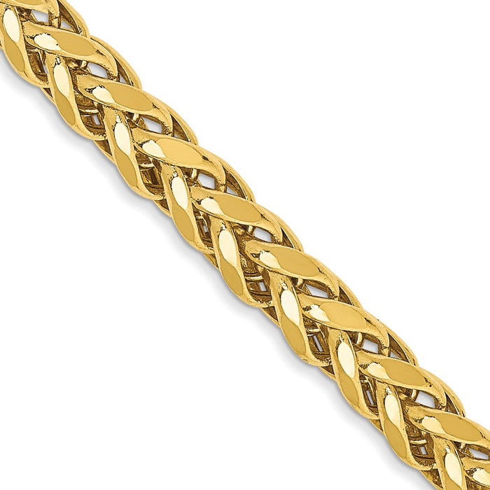 14k 3.7mm Semi-solid D/C Wheat Chain