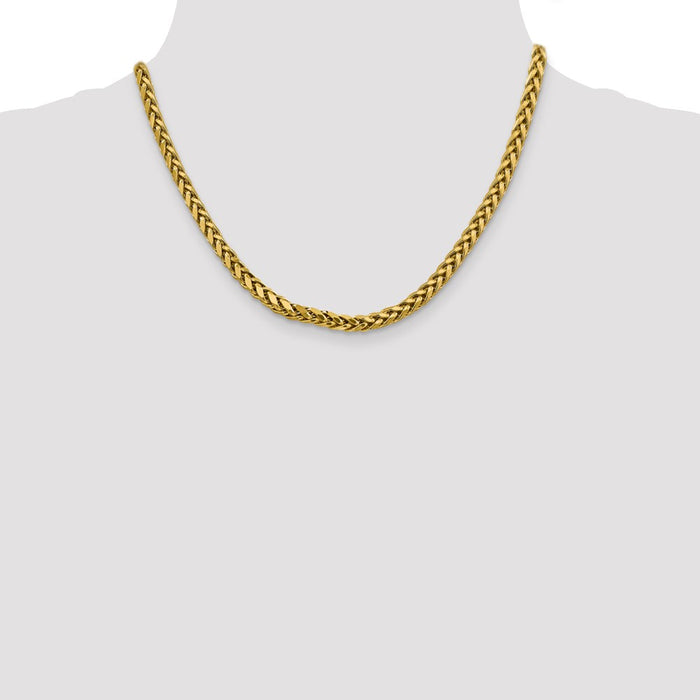 14k 5mm Semi-solid D/C Wheat Chain