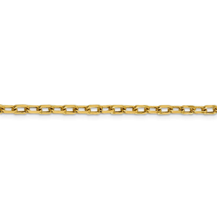 14k 3.7mm Semi-solid D/C Open Link Cable Chain