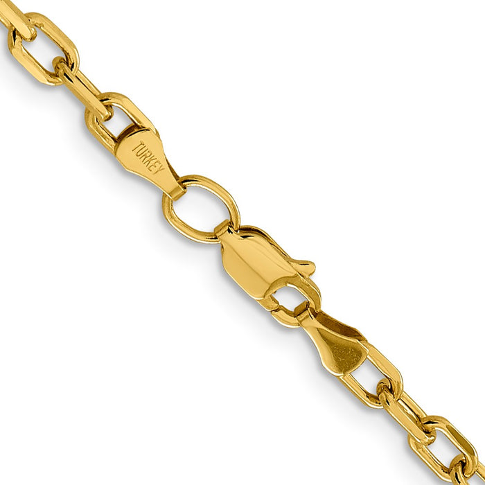 14k 3.7mm Semi-solid D/C Open Link Cable Chain