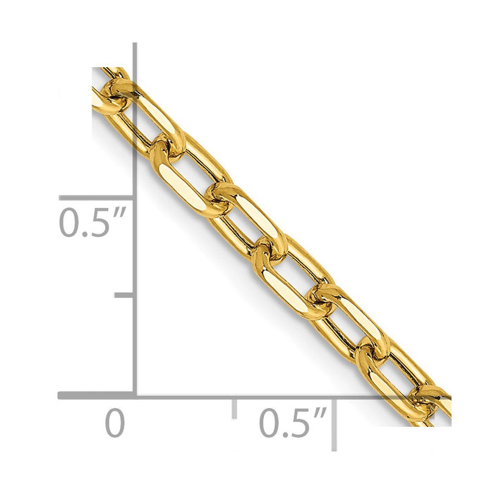 14k 3.7mm Semi-solid D/C Open Link Cable Chain