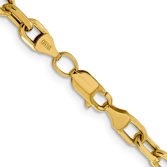 14k 4.9mm Semi-solid D/C Open Link Cable Chain