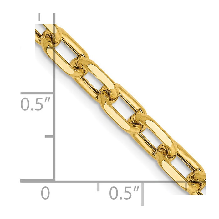 14k 4.9mm Semi-solid D/C Open Link Cable Chain