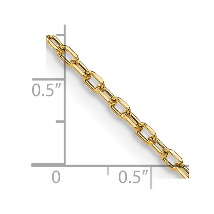 14k 3mm Semi-solid D/C Open Link Cable Chain