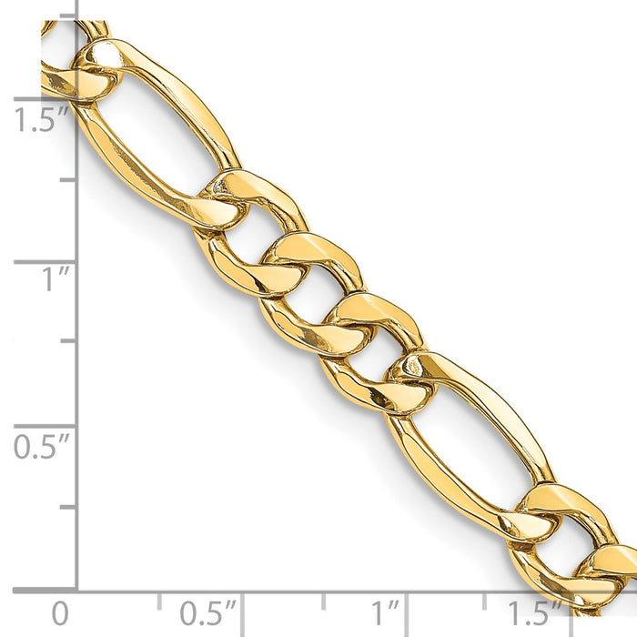 14k 8.5mm Semi-Solid Figaro Chain