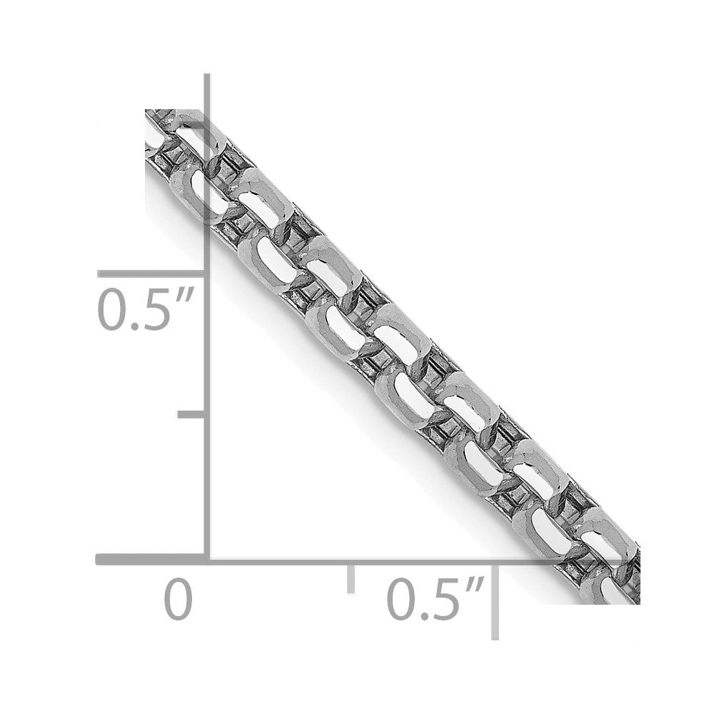 14k WG 3.6mm Semi-Solid Round Box Chain