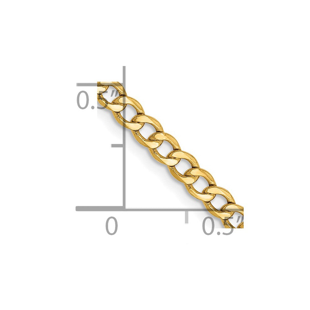 14k 2.85mm Semi-Solid Curb Chain