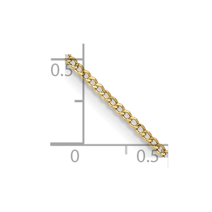 14k 1.85mm Semi-Solid Curb Chain