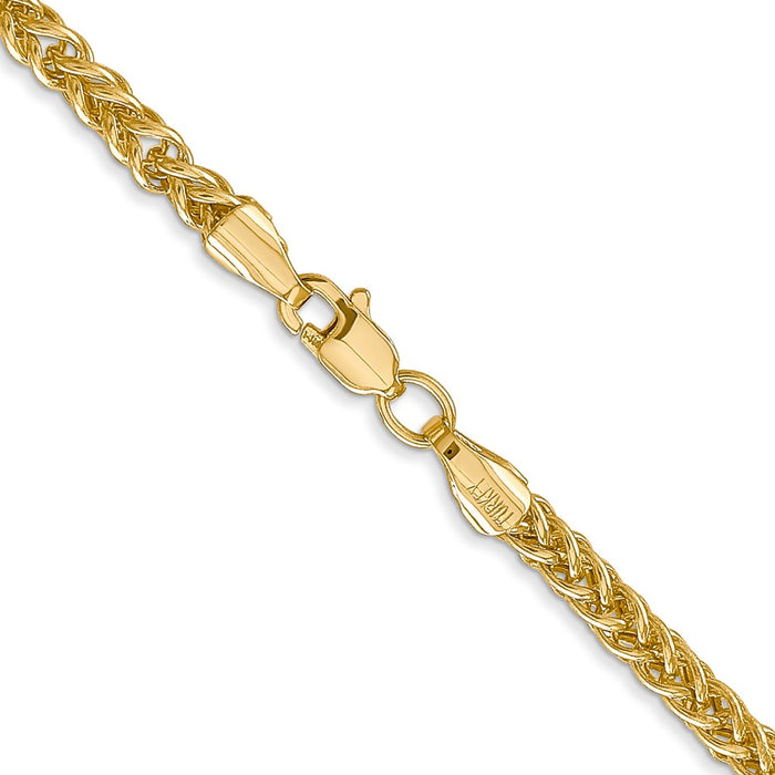 14k 2.6mm Semi-solid 3-Wire Wheat Chain