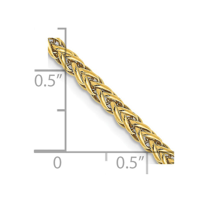 14k 2.6mm Semi-solid 3-Wire Wheat Chain