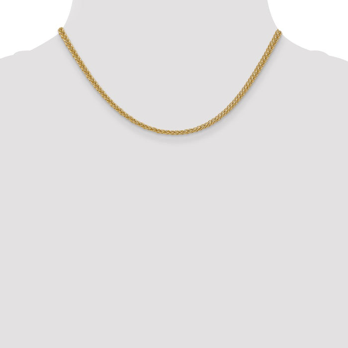 14k 2.6mm Semi-solid 3-Wire Wheat Chain