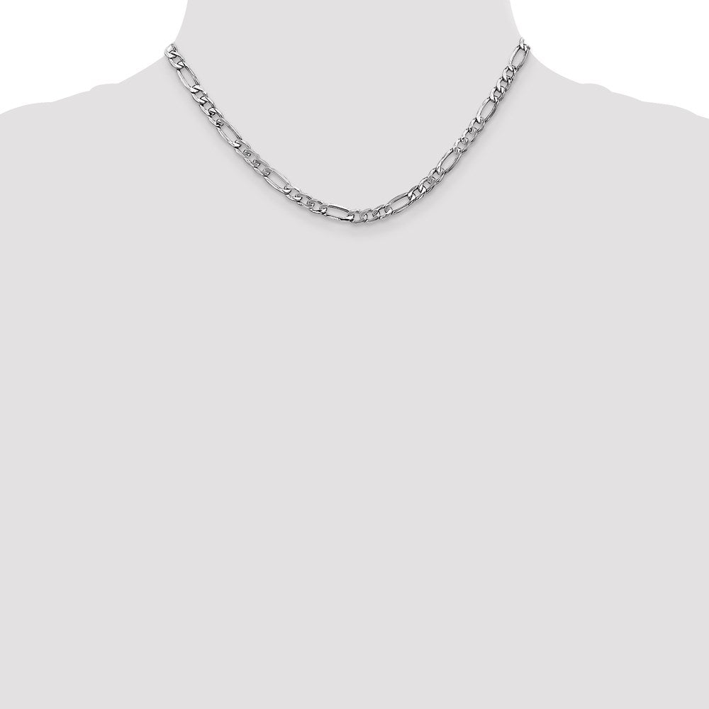 14k WG 5.75mm Semi-Solid Figaro Chain