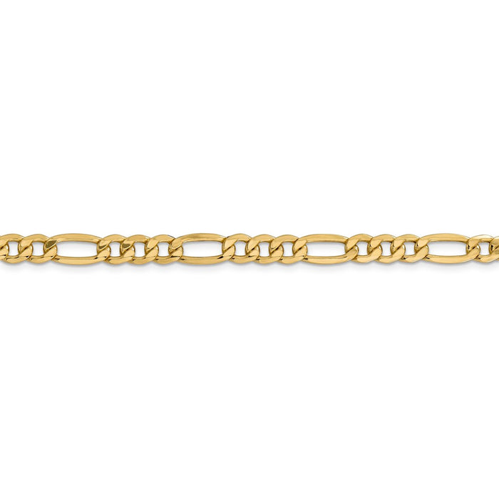 14k 6.25mm Semi-Solid Figaro Chain