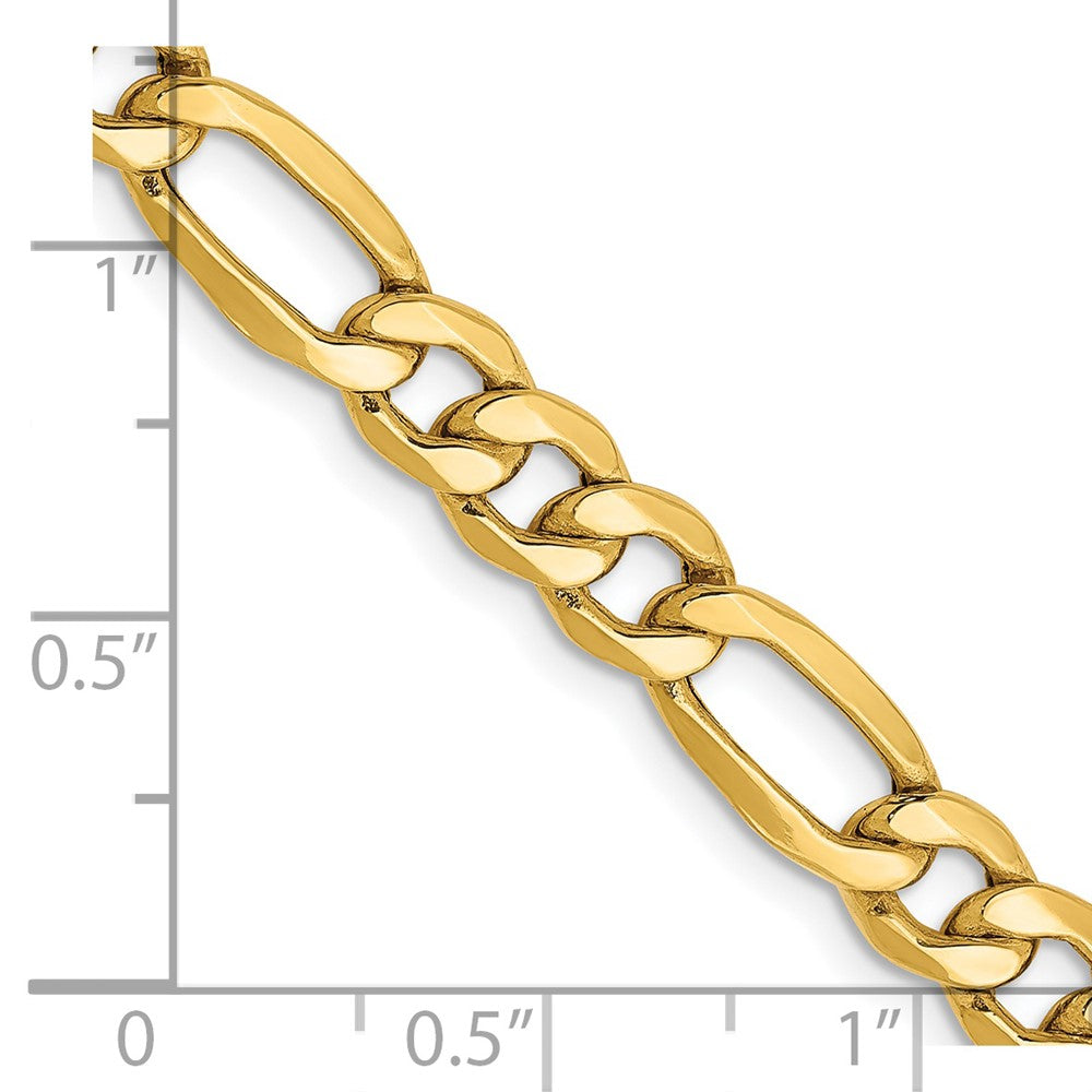 14k 6.25mm Semi-Solid Figaro Chain
