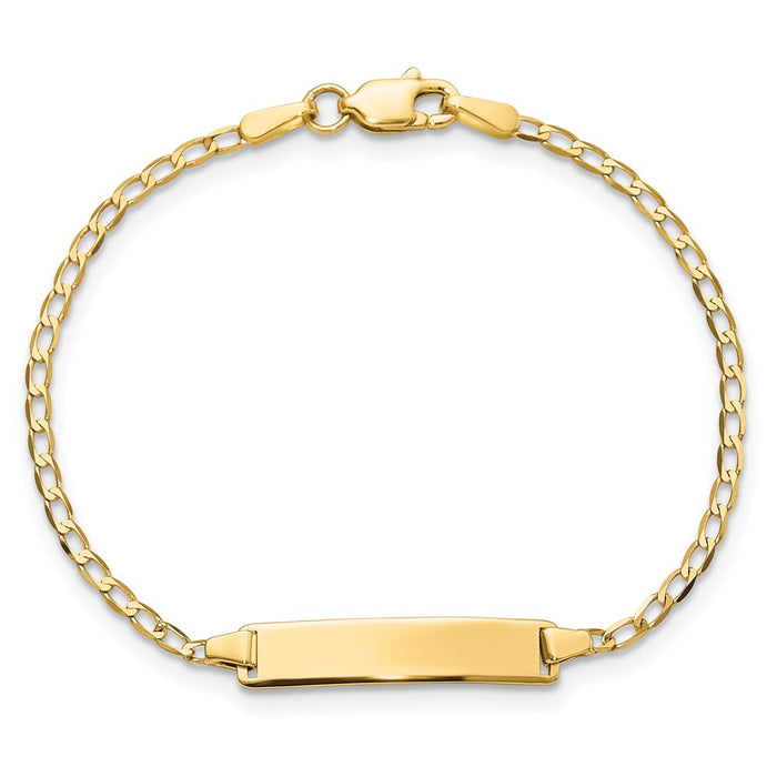 14k Flat Curb Link ID Bracelet