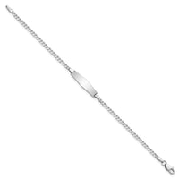 Thumbnail for 14k WG Soft Diamond Shape Flat Curb Link ID Bracelet