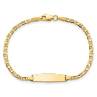 Thumbnail for 14k Soft Diamond Shape Flat Anchor Link ID Bracelet