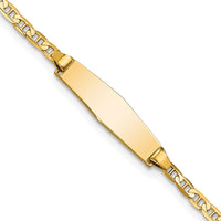 Thumbnail for 14k Soft Diamond Shape Flat Anchor Link ID Bracelet