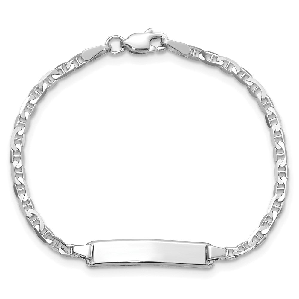 14k WG Soft Diamond Shape Anchor Link ID Bracelet