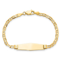 Thumbnail for 14k Children's Soft Diamond Shape Anchor Link ID Bracelet