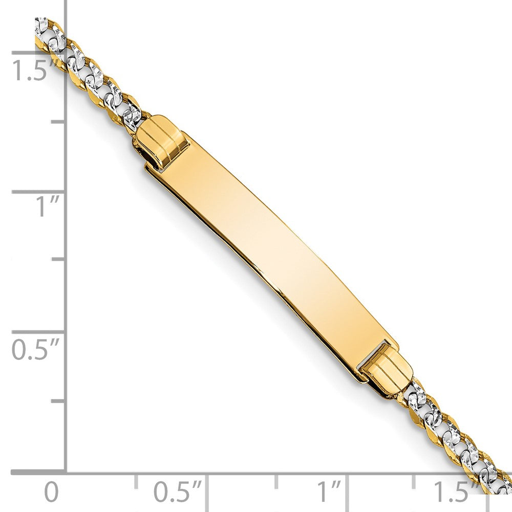 w/Rhodium Children's Pav‚ Curb Link ID Bracelet