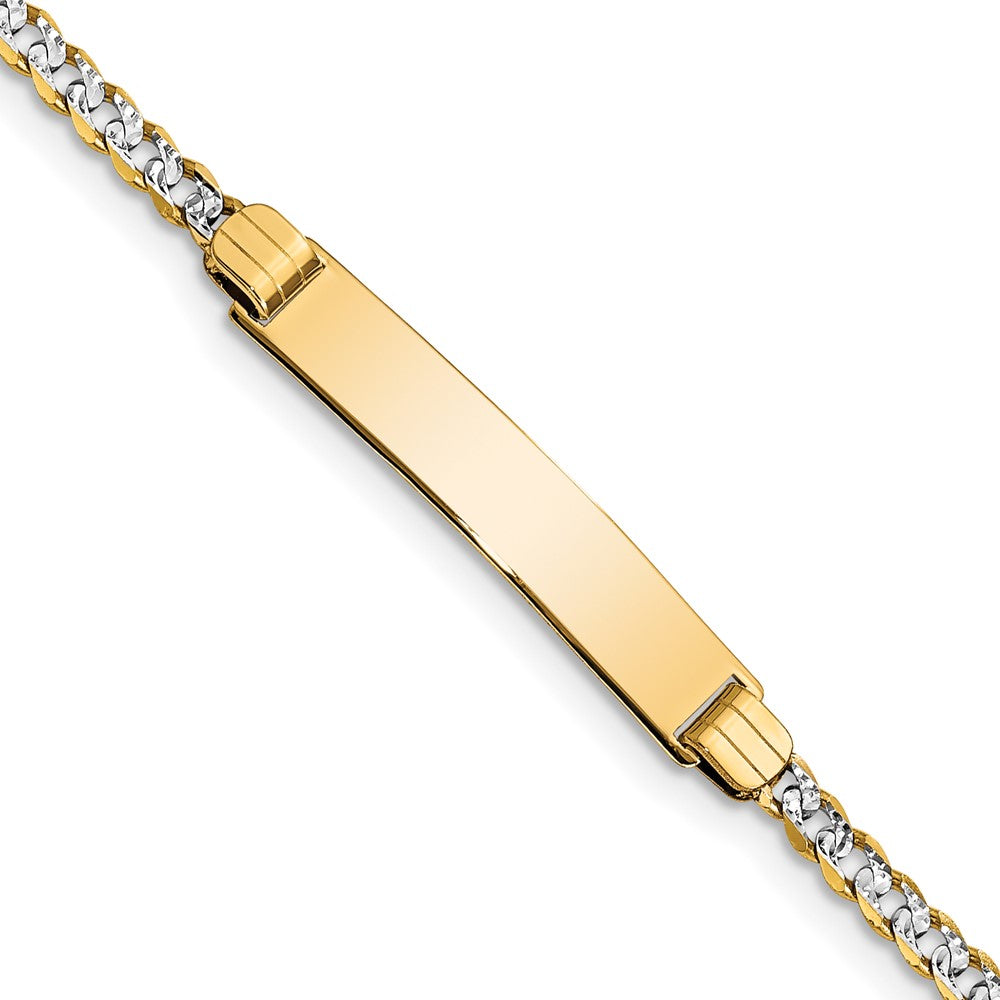 w/Rhodium Children's Pav‚ Curb Link ID Bracelet