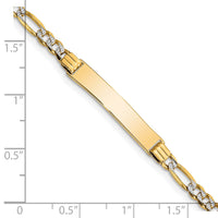 Thumbnail for 14k w/Rhodium Children's Pav‚ Figaro Link ID Bracelet