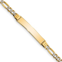 Thumbnail for 14k w/Rhodium Children's Pav‚ Figaro Link ID Bracelet