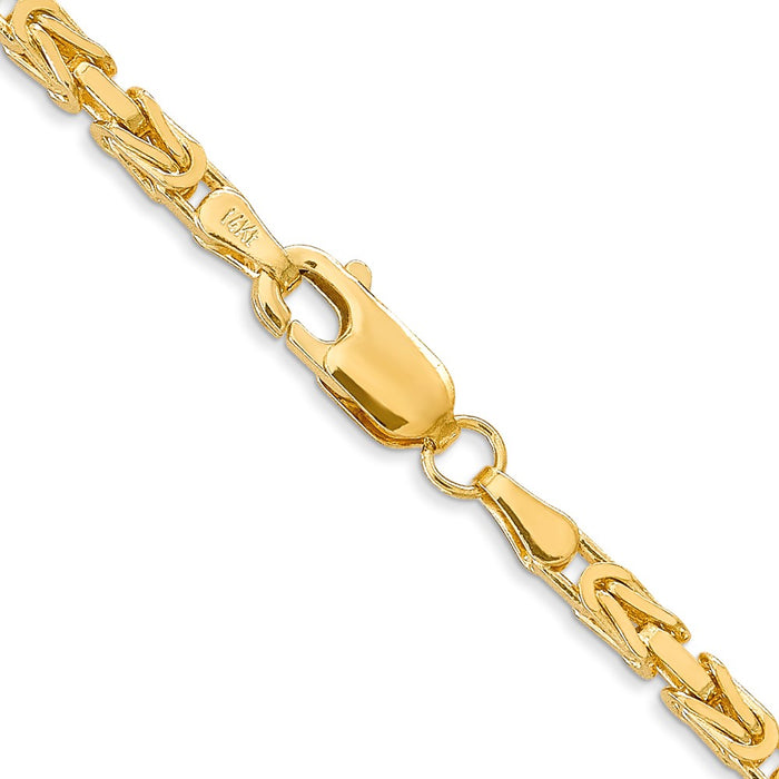 14k 2.5mm Byzantine Chain