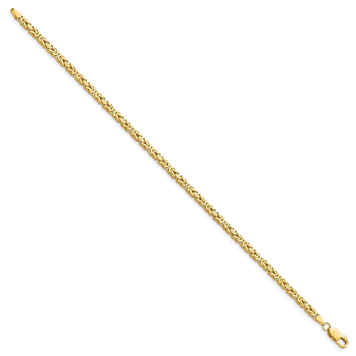 14k 2.5mm Byzantine Chain