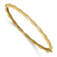 Thumbnail for 14k White Gold Bamboo Design Diamond Hinged Bangle