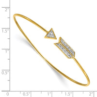 Thumbnail for 14k Diamond Arrow Flexible Bangle