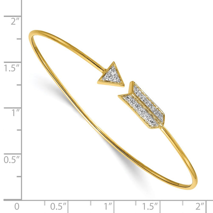 14k Diamond Arrow Flexible Bangle