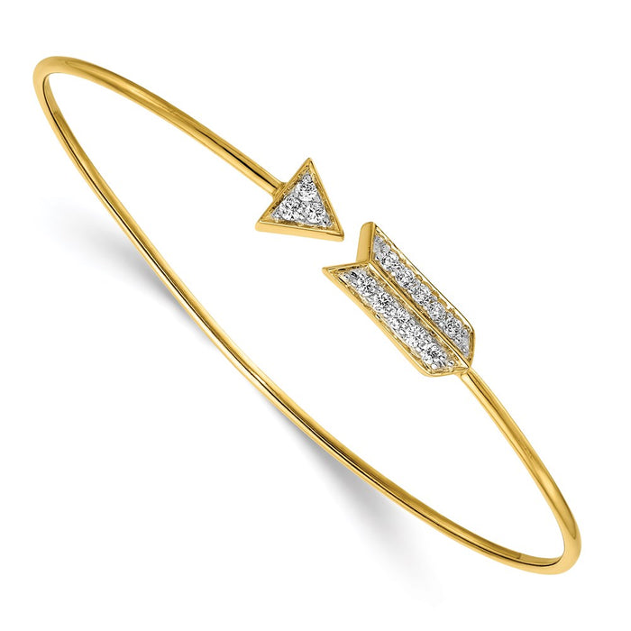 14k Diamond Arrow Flexible Bangle