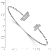 Thumbnail for 14k White Gold Diamond Flexible Cuff Bangle