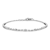Thumbnail for 14k White Gold Diamond Bangle Bracelet