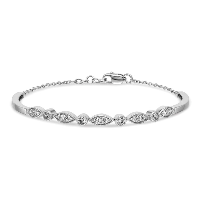 14k White Gold Diamond Bangle Bracelet