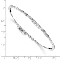 Thumbnail for 14k White Gold Graduated Diamond Bangle Bracelet