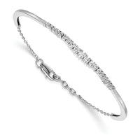 Thumbnail for 14k White Gold Graduated Diamond Bangle Bracelet