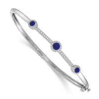 Thumbnail for 14k White Gold Diamond and Cabochon Bangle