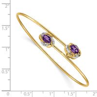 Thumbnail for 14k Polished .03ct Diamond Flexible Bangle