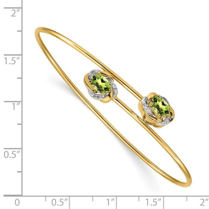 14k Polished .03ct Diamond Flexible Bangle