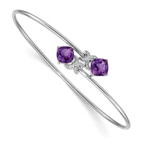 Thumbnail for 14k White Gold .03ct Diamond Flexible Bangle