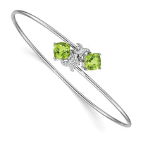 Thumbnail for 14k White Gold .03ct Diamond Flexible Bangle