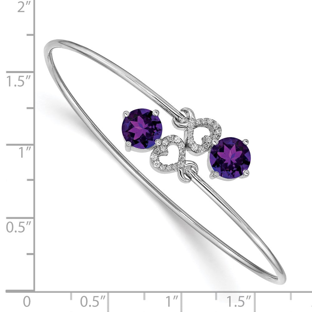 14k White Gold Diamond Flexible Bangle