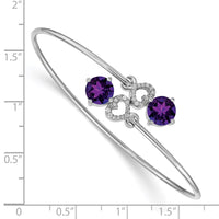 Thumbnail for 14k White Gold Diamond Flexible Bangle